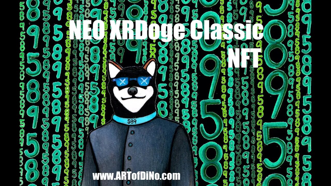 NFT Neo DOGE Classic thru the Matrix Animation with Music & Art by diNo