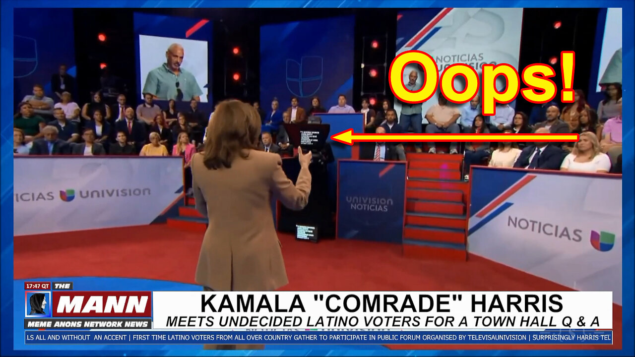 Kamala 'Comrade' Harris Has Teleprompter Issue As She Meets With Undecided Latino Voters ~MEME VIDEO