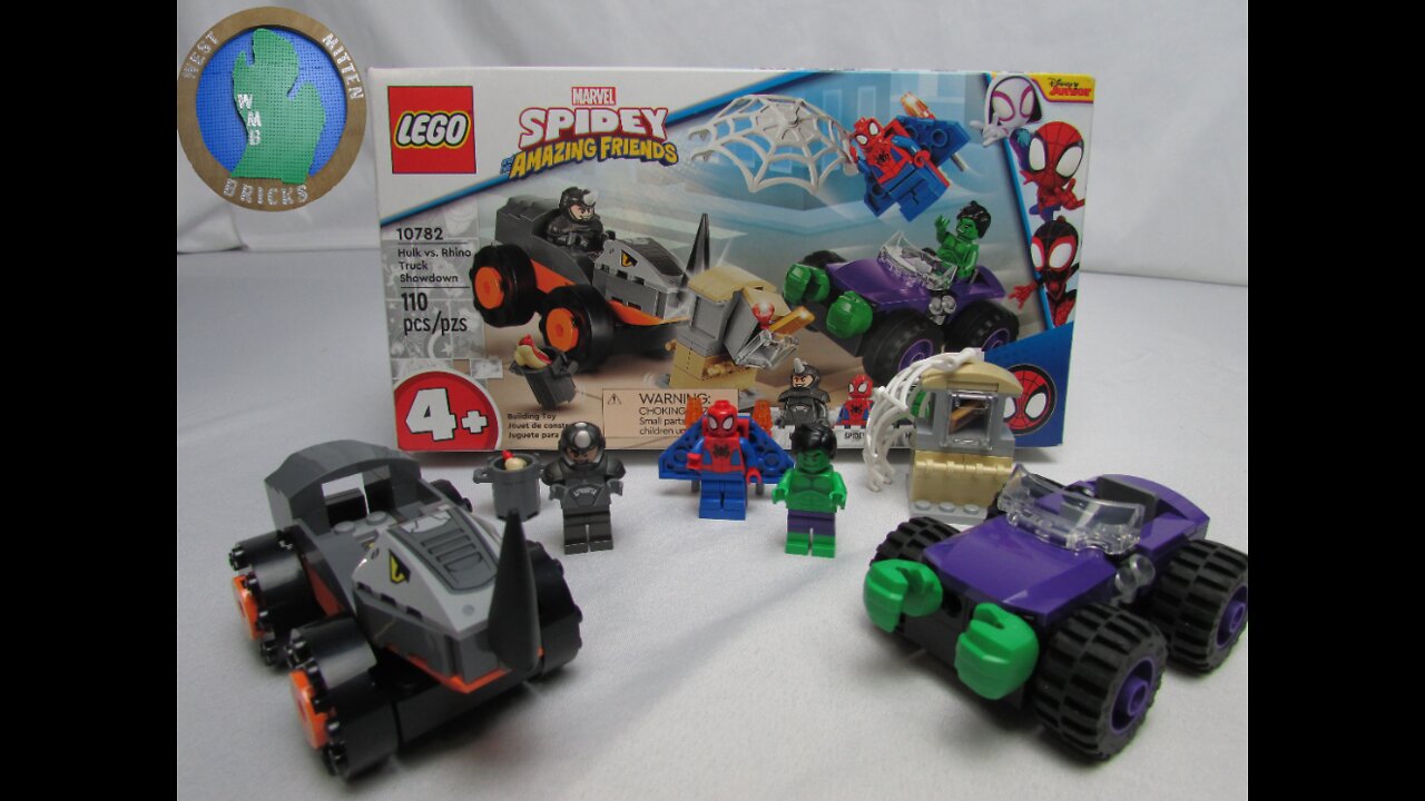 West Mitten Bricks Lego Marvel Spidey Amazing Friends Hulk vs Rhino Truck Showdown 10782