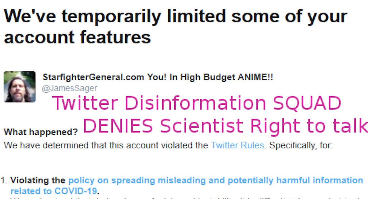 Part 2 of 3: Twitter bans scientist for talking about research articles about covid adverse effects.