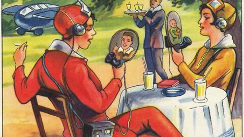 What are some images that show how people in the past imagined the 21st century?