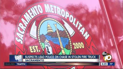 Suspects lead police on chase in stolen fire truck