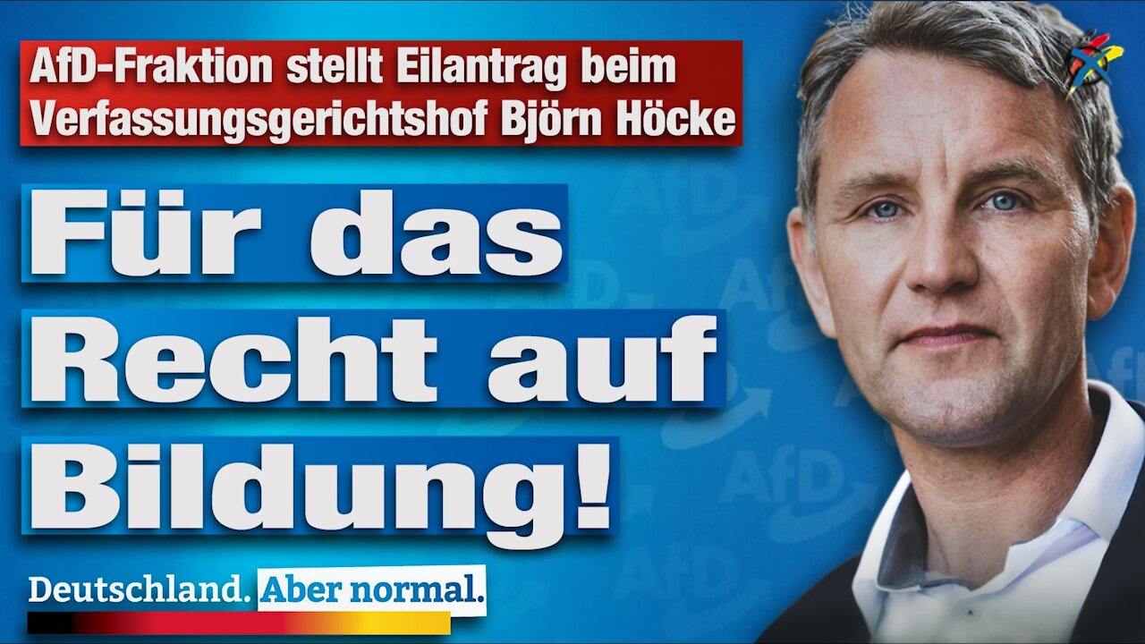 AfD-Fraktion stellt Eilantrag für Präsenzunterricht beim Verfassungsgerichtshof: Björn Höcke AfD