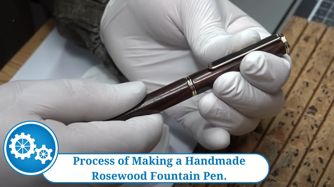 Process of Making a Handmade Rosewood Fountain Pen.