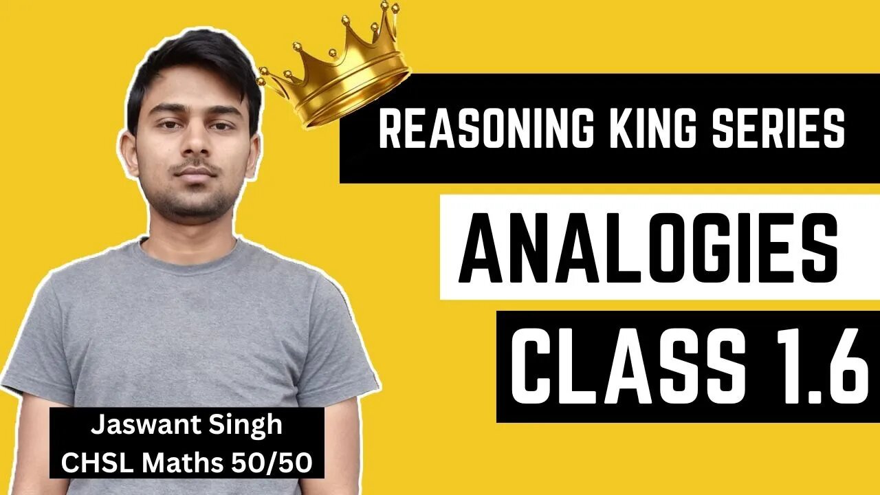 Analogy Topic 6 | Reasoning King Series by Jaswant Sir Class 1.6 #reasoning #analogy #mews