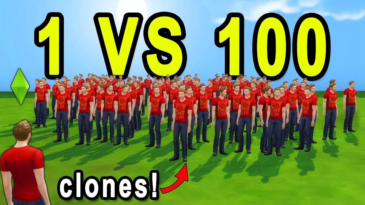 Me vs 100 Clones with Autonomy in Sims 4