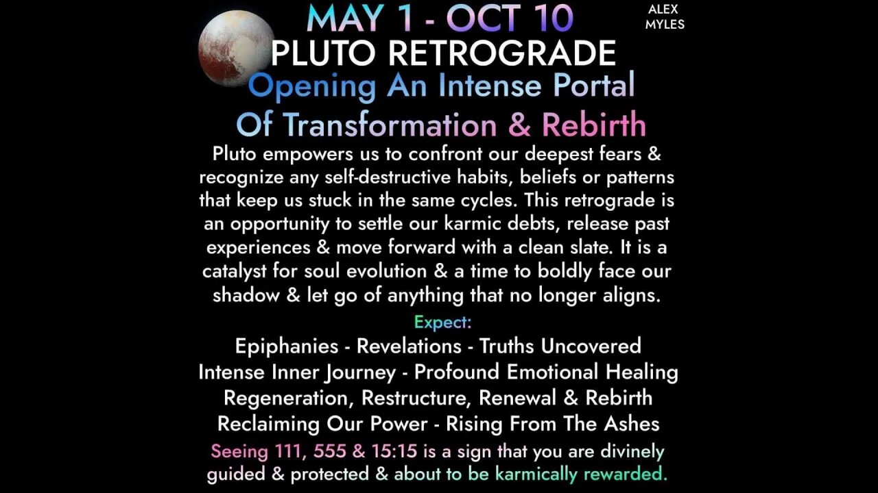 Pluto Retrograde | May 1st - Oct 10th 2023 - Intense Portal of Transformation and Rebirth