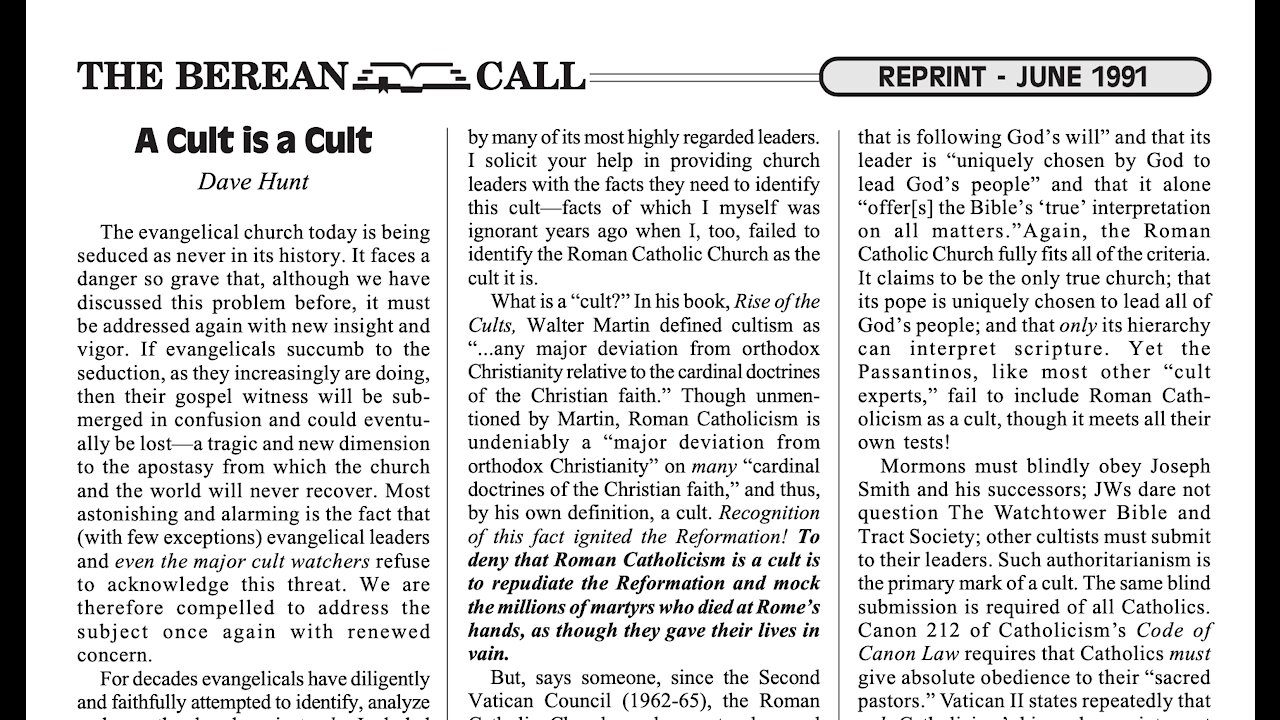 A Cult is a Cult - from our archives