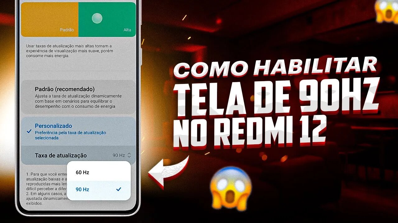 Como ATIVAR TELA DE 90Hz no REDMI 12