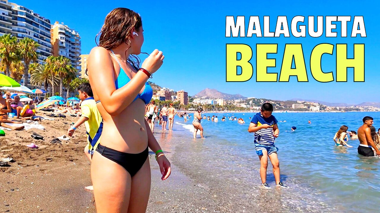 🇪🇸 Malaga Spain Beach Walk Costa del Sol [4K] Spanish Mediterranean