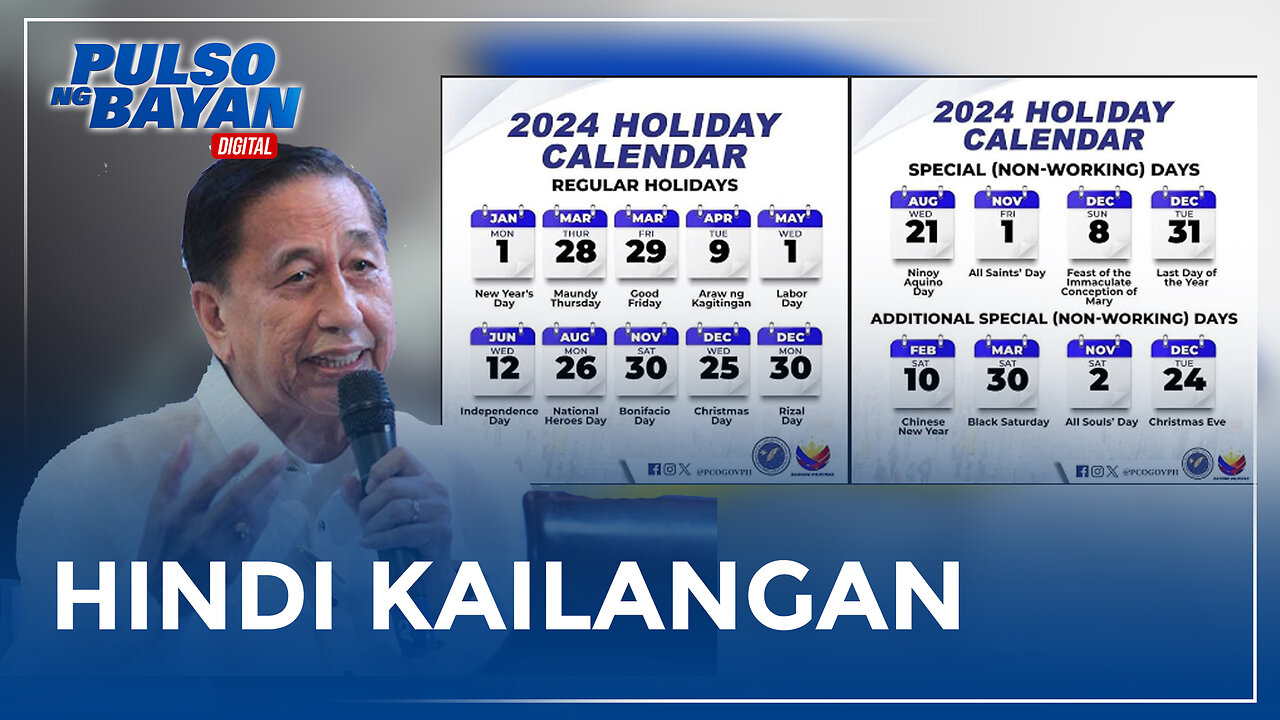 Pagdami ng holiday sa bansa, hindi kinakailangan maging non-working holidays —President, ECOP