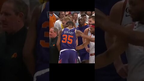 Kevin Durant SHOVES Nikola Jokic Away From Suns HUDDLE And Gets TECH