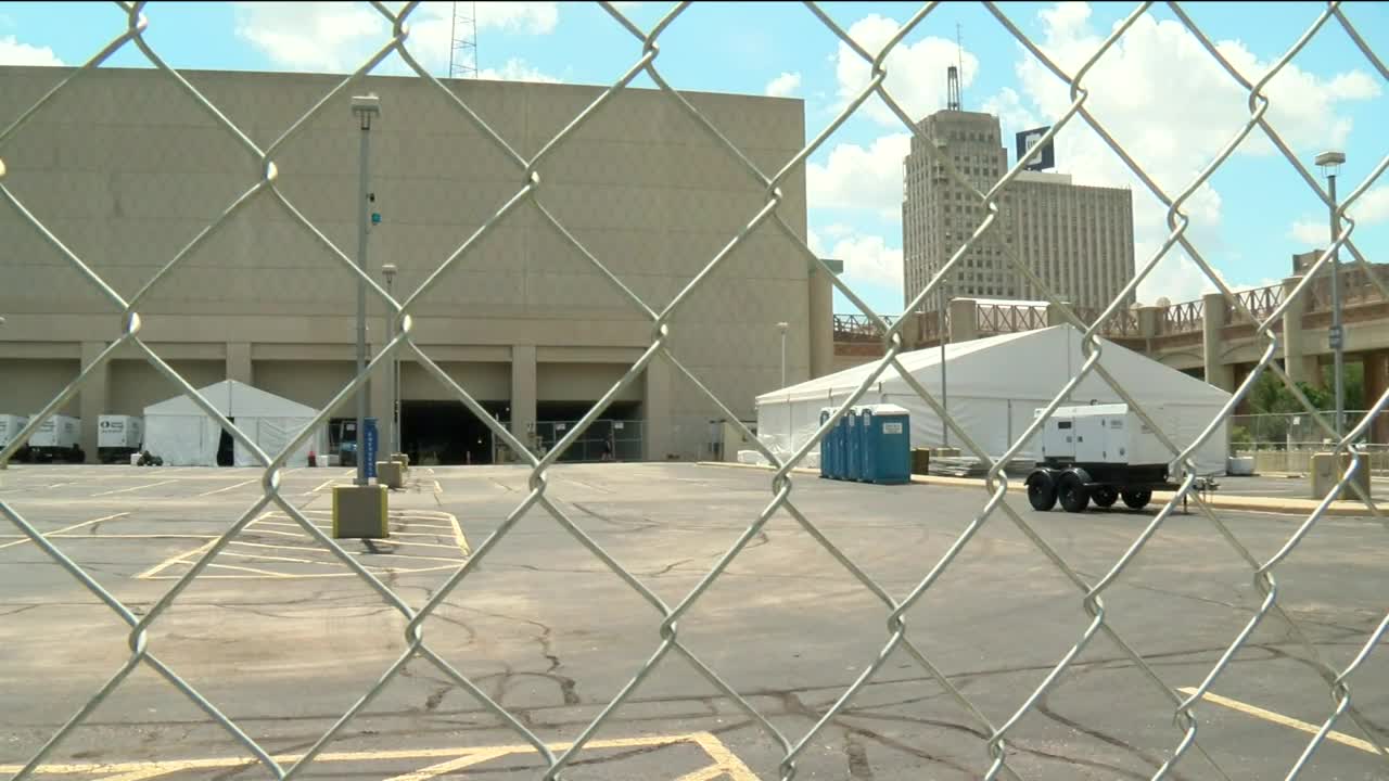 First signs of preparation for DNC pop up outside Wisconsin Center over the weekend