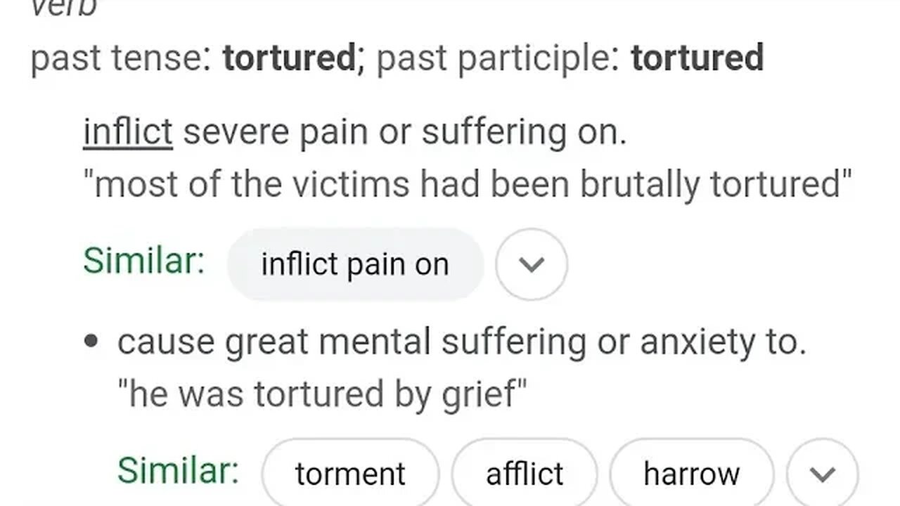 WHAT IS TORTURED MEANS
