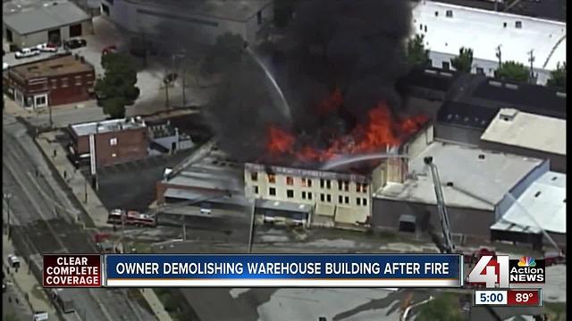 Crews begin investigation into 3-alarm fire at Kansas City furniture warehouse (5pm)