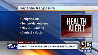 Hepatitis A exposure at Tempe restaurant