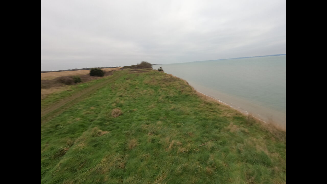 Leaving the top of th cliff. Leave no trace. GoPro.