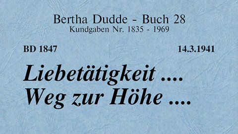 BD 1847 - LIEBETÄTIGKEIT .... WEG ZUR HÖHE ....