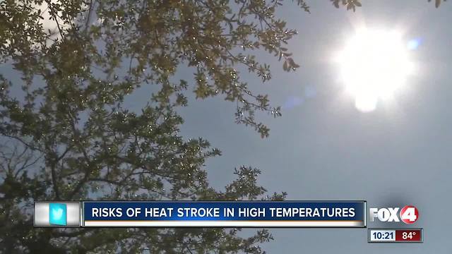 Risks of heat stroke in high temperatures