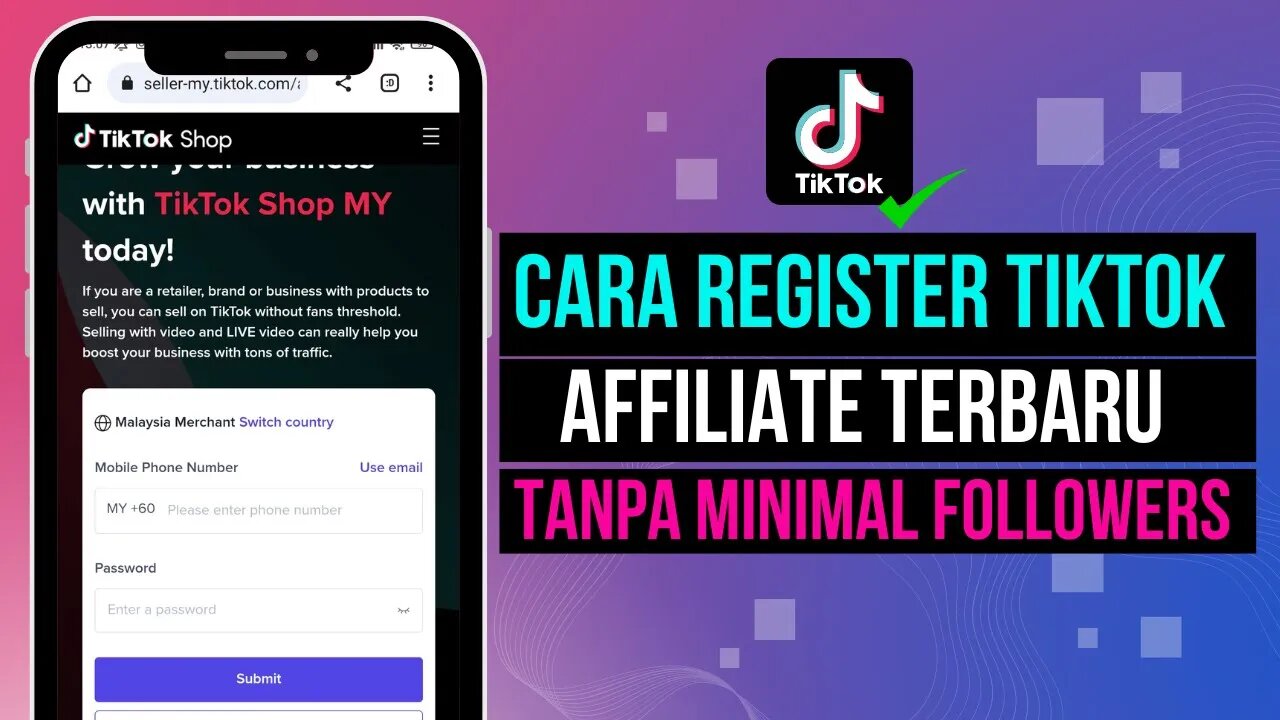 Cara Register Tiktok Affiliate Terbaru 2023 - Cara Daftar Tiktok Affiliate Tanpa Minimal Followers