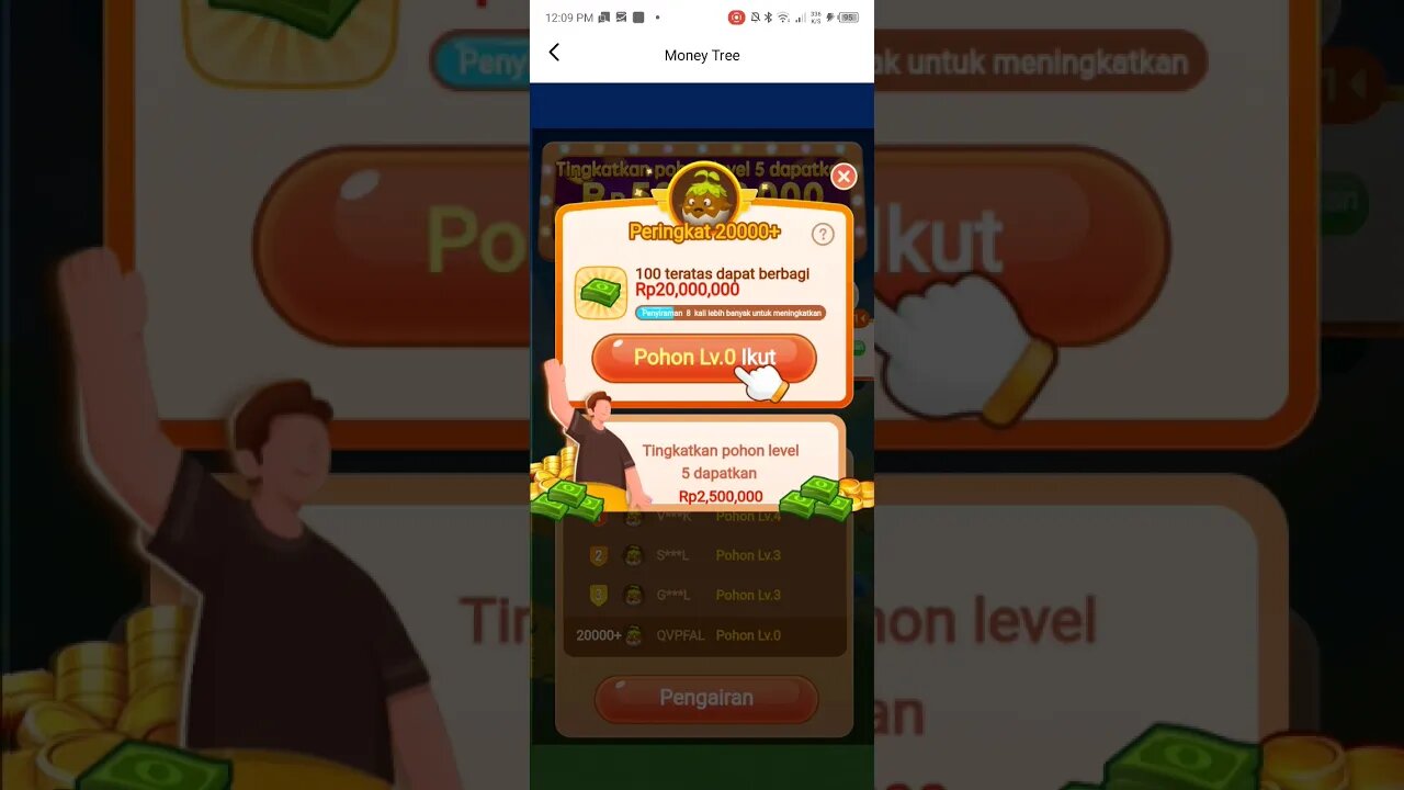 watering at money tree