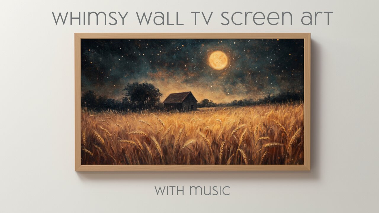 Harvest Moon Wall Art with Peaceful Relaxing Ambient Music