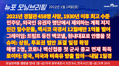 [NNP생방송-뉴포 모닝브리핑] 2022년 1월14일(금)