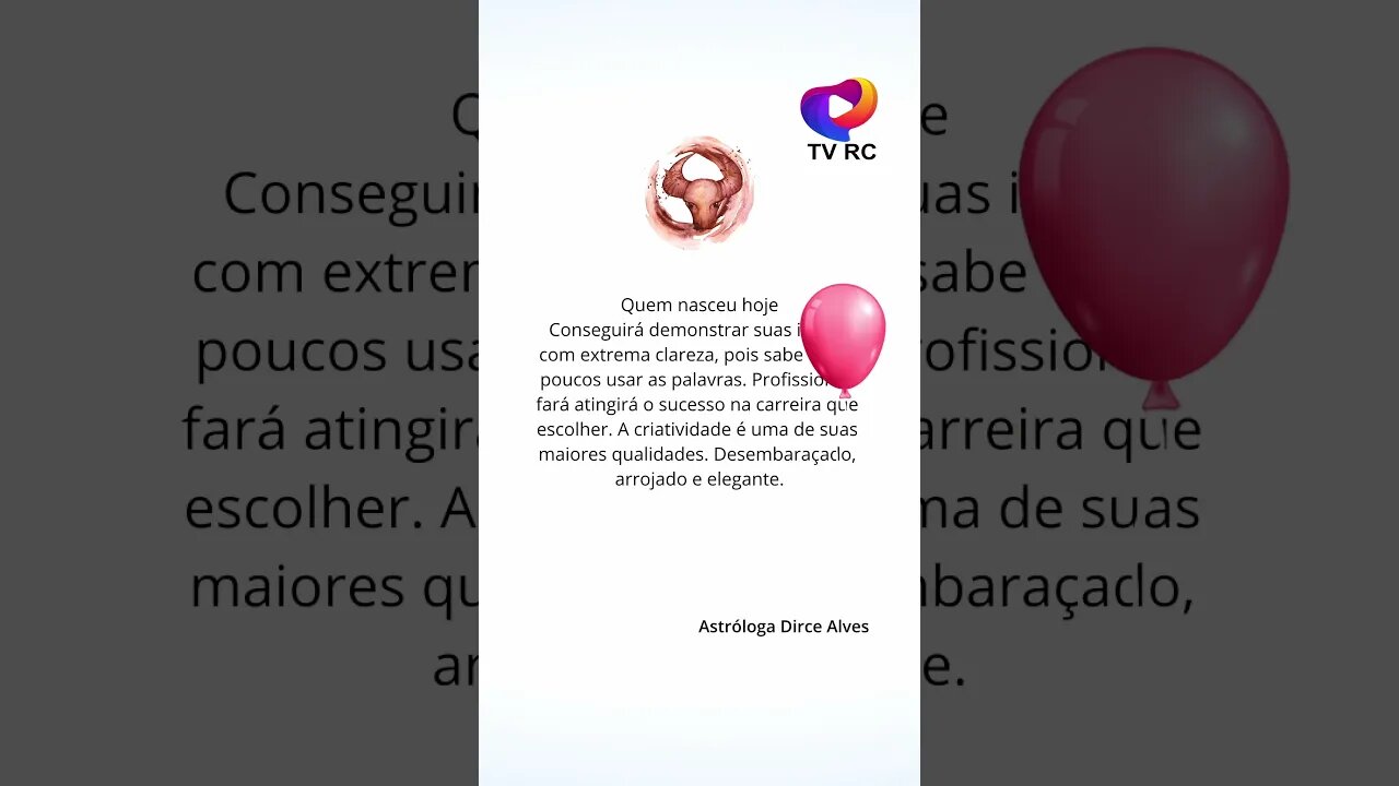 TOURO - #SIGNO ANIVERSARIANTE DO DIA DE #HOJE! #shorts