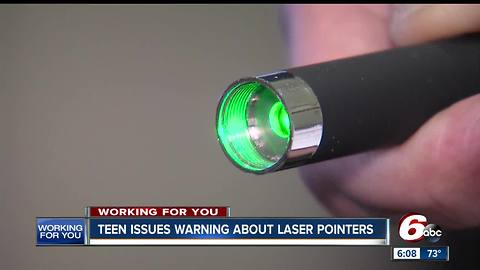 Teen injured by Laser pointer warns others about how dangerous they can be