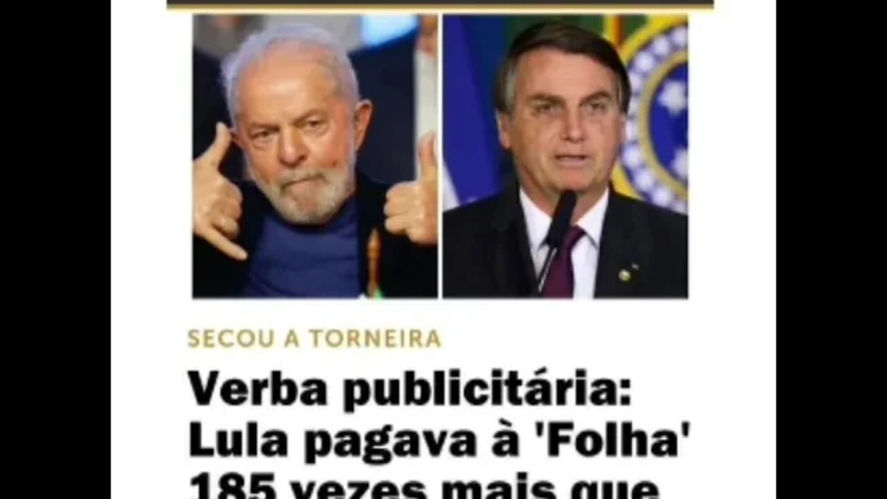 Revista Oeste: Lula pagava 185 x mais que Bolsonaro a Folha de SP