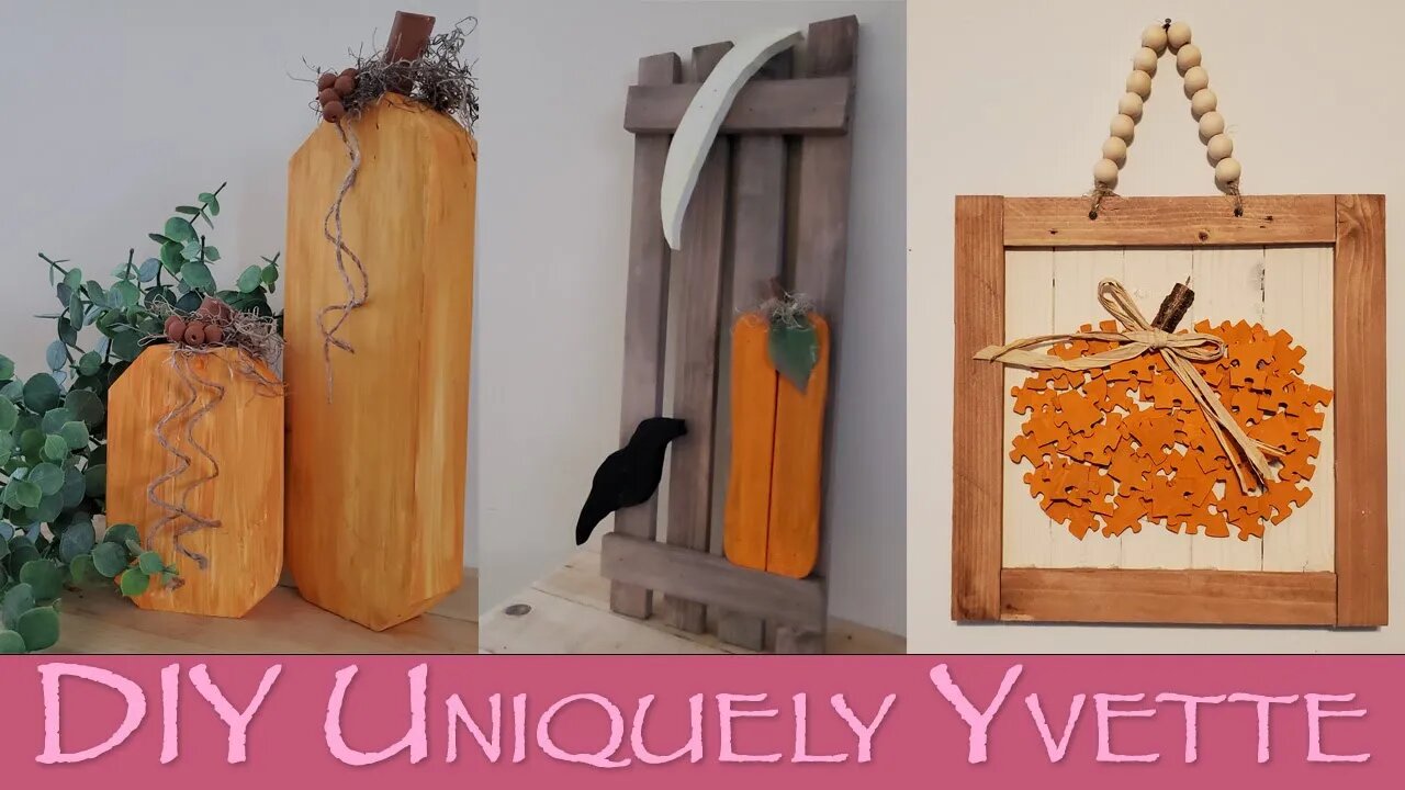 Crafts: 3 Rustic Pumpkin Crafts | Woodworking | Fall / Autumn