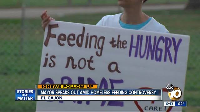 El Cajon Mayor speaks out amid homeless feeding controversy