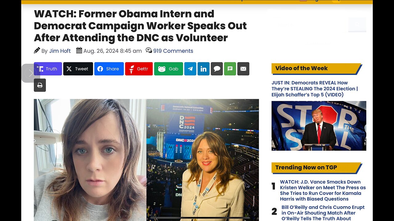 Intern and Democrat Campaign Worker Speaks Out After Attending the DNC as Volunteer