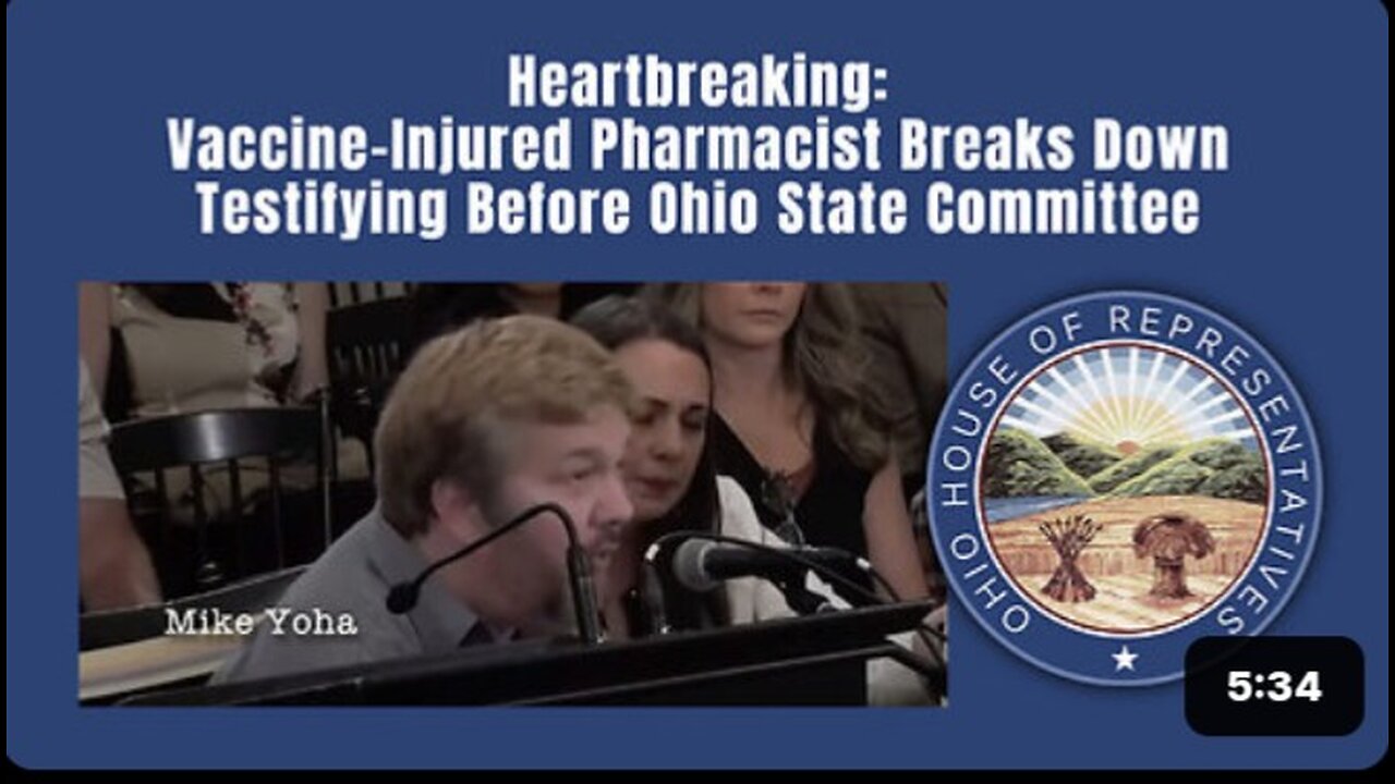 Heartbreaking: Vaccine-Injured Pharmacist Breaks Down Testifying Before Ohio State Committee. At least he lived unlike my mother and millions of other people world wide.