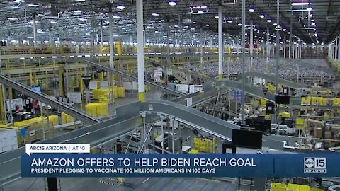 Amazon offers to help Biden reach goal