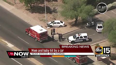 Mother, child hit by car in central Phoenix