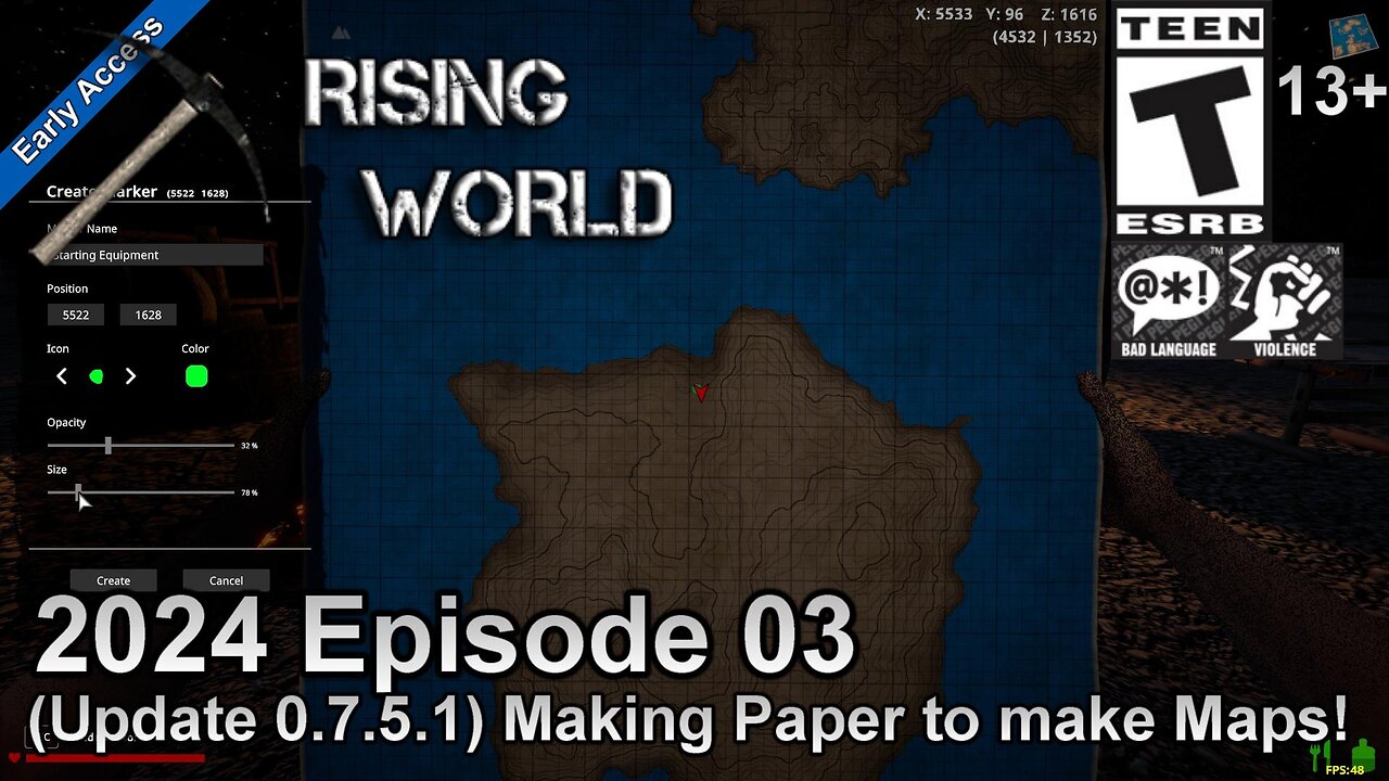 Rising World (Unity Version) (2024 Episode 03) Update 0.7.5.1 Making Paper to make Maps!