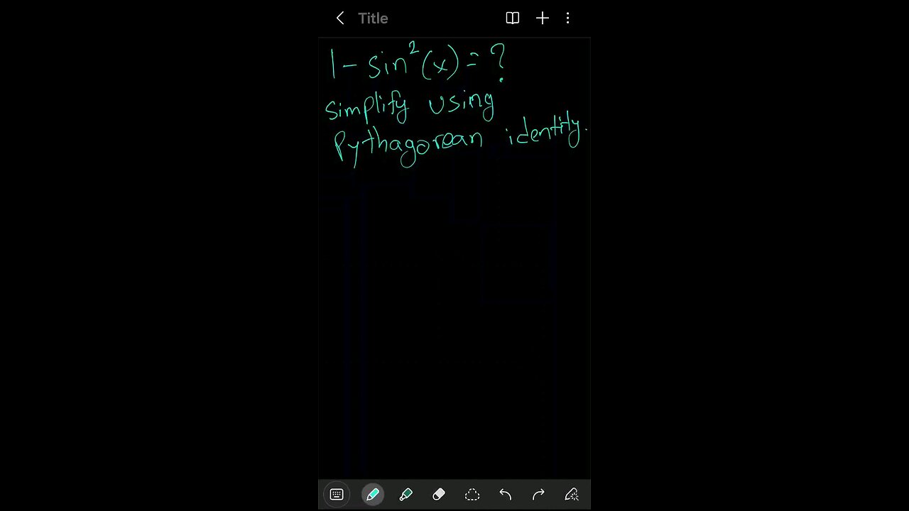 Pythagorean identity example