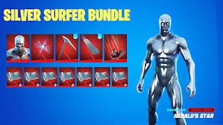 NEW Fortnite Silver Surfer Bundle (Silver Surfer Skin,Pickaxe,Glider & more)