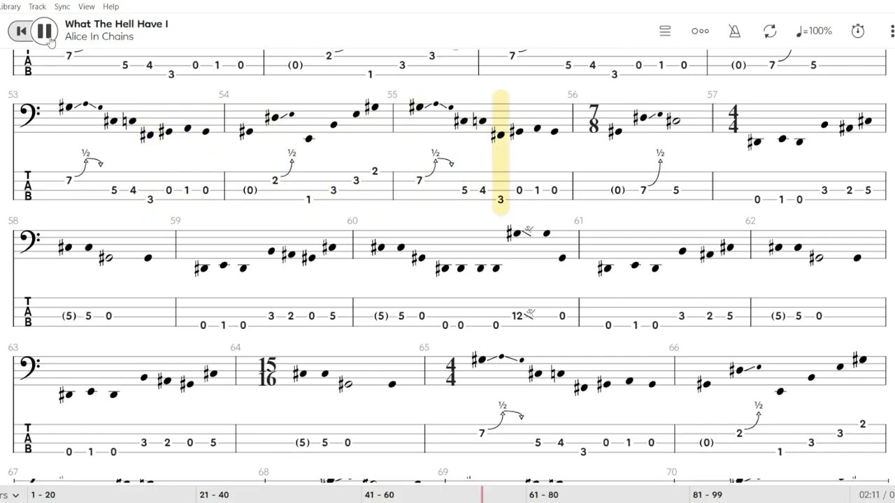Alice in Chains - What the Hell Have I (Bass TAB)