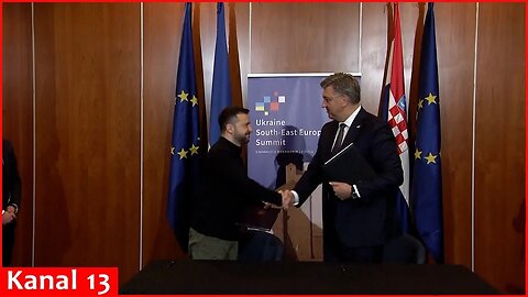 Ukrainian President Zelenskyy signs a cooperation agreement with Croatia