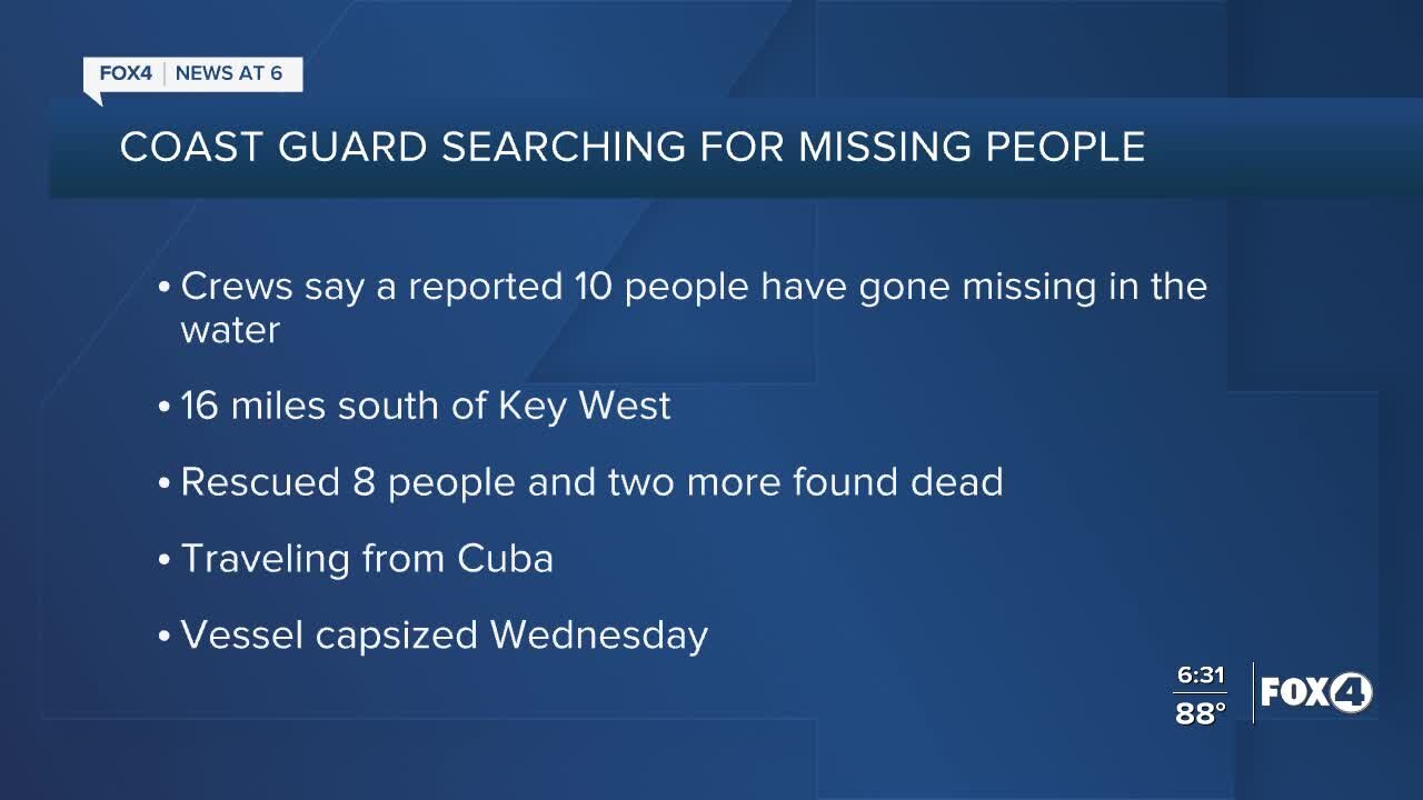 Coast Guard searching for 10 people missing in the water near Key West