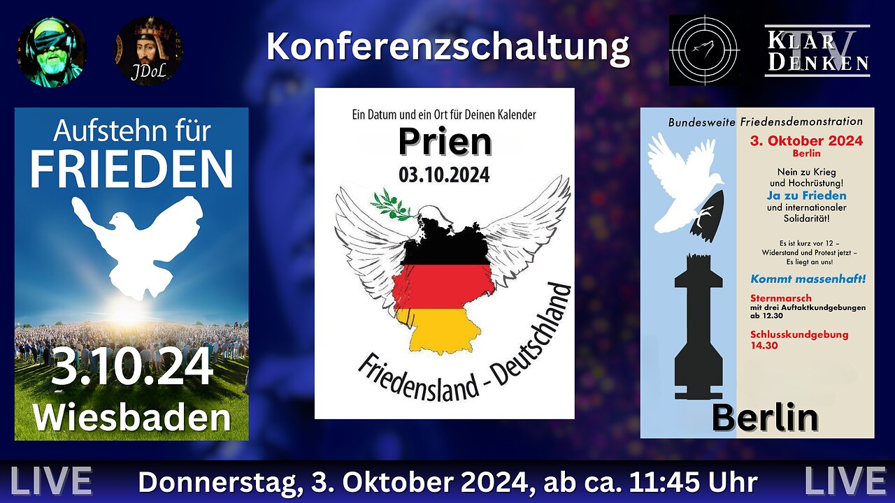 Konferenzschaltung Wiesbaden, Berlin, Prien 🕊LIVE | Friedens-Konferenz-Schaltung🕊🕊Wiesbaden, Berlin und Prien am Chiemsee🕊