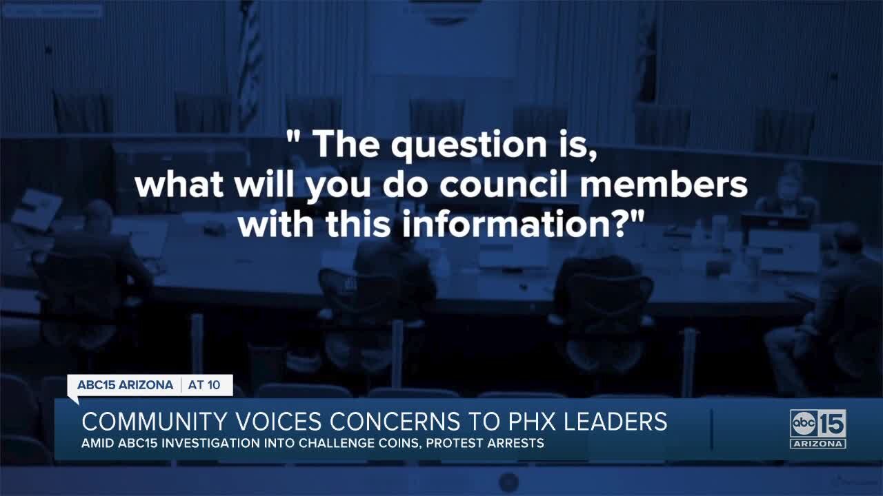 Community voices concerns to Phoenix leaders over challenge coins