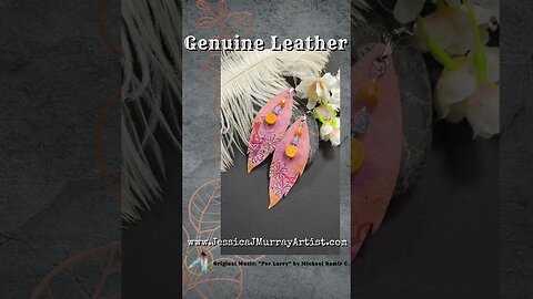 PINK WHIMSY, 4 inch, leather feather earrings