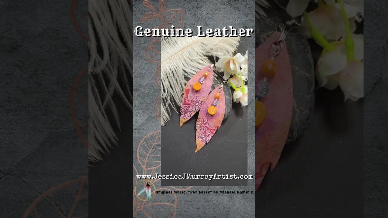 PINK WHIMSY, 4 inch, leather feather earrings