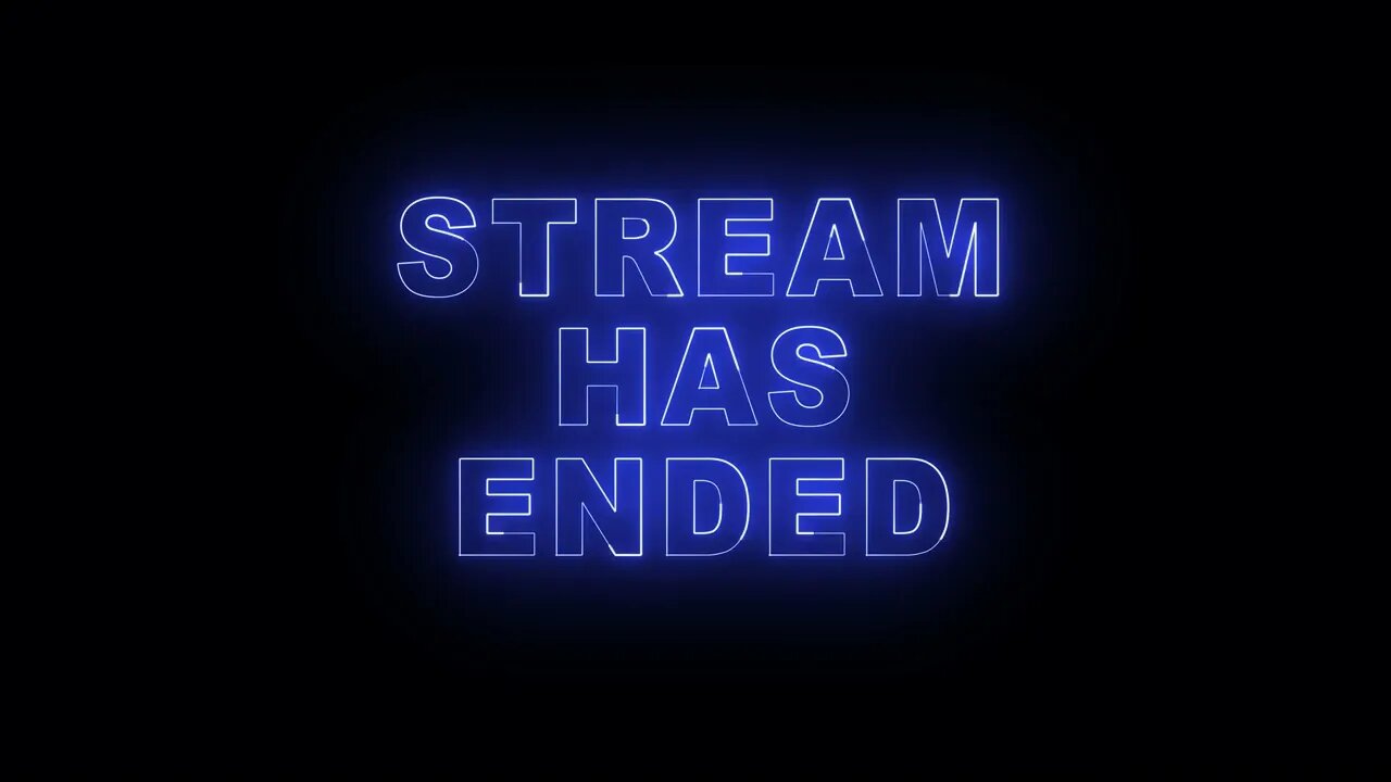 Blue Neon Stream Has Ended Overlay Background Backdrop Motion Graphics 4K 30fps Copyright Free