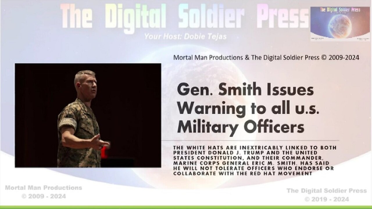 Gen Smith Issues Warning to All us Military Officers