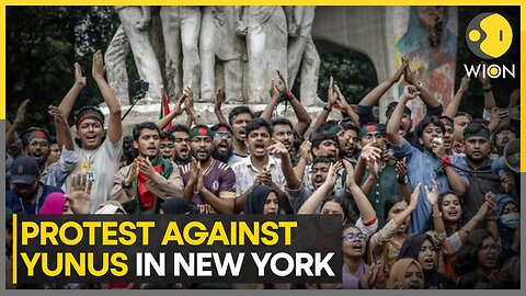 Protest Against Muhammad Yunus in New York Over Attacks on Minorities in Bangladesh | WION News