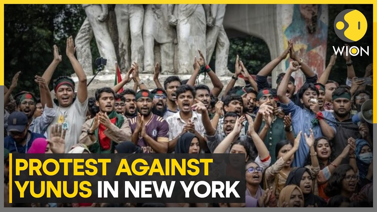 Protest Against Muhammad Yunus in New York Over Attacks on Minorities in Bangladesh | WION News